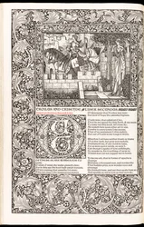 The Works of Geoffrey Chaucer Now Newly Imprinted」Geoffrey Chaucer著、1896年Kelmscott Press発行（木版）。