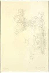 女性のグループ、絵画の予備研究、黄金の階段