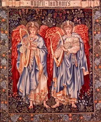 Angeli Laudantes、Henry Dearle がデザインし、Edward Burne-Jones が最初に描いた 1877/78 年に描かれたタペストリーで、1894 年に Morris and Co. によって Merton Abbey で織られました (綿にウールとシルク)。