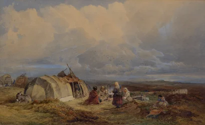 ジプシーの野営地、1863年頃（水彩画