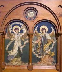 Garstang、St Thomas、Shrigley＆Hunt（1873-1982）、Edward Holmes Jewitt（1849-1929）、Angel Reredos、c.1877