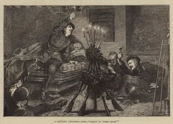 兵士のクリスマスツリー、ここで「再び家に帰る」