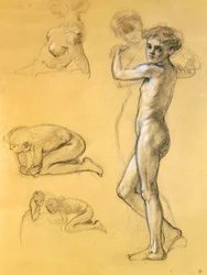 アイドル恐怖（III）のための研究、1893年（紙にチョーク）