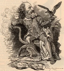 アルフレッド・テニスン（1809-1893）の漫画 英語の詩人