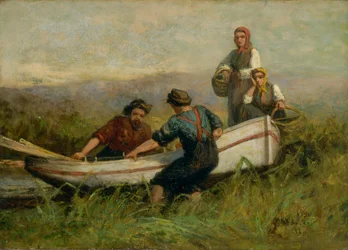 ボートの近くの人々、1893年。