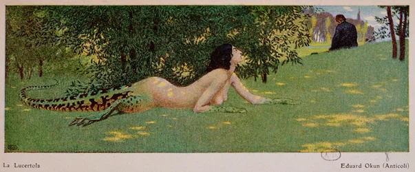 ルチェルトラ（半分は女性、半分は緑のトカゲ）、1908年