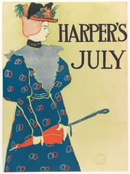 ハーパーの新しい月刊誌の広告ポスター、1896年7月、1896年発行