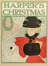 ポスター広告Harpers新しい月刊誌、クリスマス1894