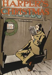 ポスター広告Harpers New 1月刊誌、クリスマス1897（カラーリトグラフ）