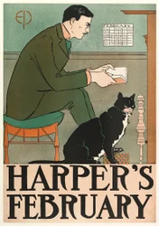 1898年2月の新しい月刊誌Harpersのポスター広告