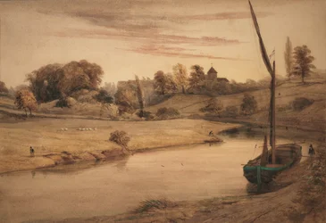 ボウブリッジから見たケント州、ネトルステッド教会