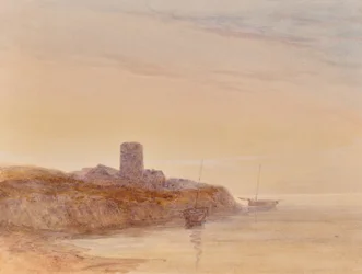 タワーのある海の風景