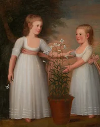 デイビスの子供たち エリザ・チーバー・デイビスとジョン・ダービー・デイビス、1795年。