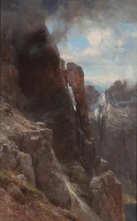ドロミテの風景、1874 年から 1880 年の間。