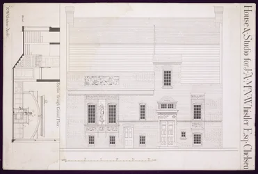 JAM Whistler Esq、ChelseaのHouse und Studioのデザイン、c.1877-78（176477も参照）