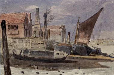 ボートのある川岸、バタシー