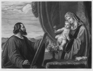 聖母を描く聖ルカ（ロイヤル・コレクションの絵より）（エングレーヴィング