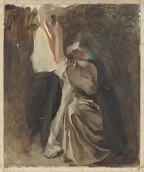 Figure Study of a Nun, for The Infancy of Galahad, The Quest and Achievement of the Holy Grail, Book Delivery Room, Boston Public Library