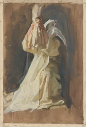 Figure Study of a Nun, for The Infancy of Galahad, The Quest and Achievement of the Holy Grail, Book Delivery Room, Boston Public Library