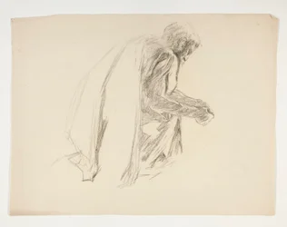 The Quest of the Holy Grail (1901 年に完成したボストン公立図書館のための 15 の絵画シリーズの 2 番目) からのランスロット卿とボールス卿の服装のガラハッドと彼の拍車の図の研究