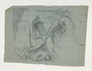 The Quest of the Holy Grail (1901 年に完成したボストン公立図書館のための一連の 15 枚の絵画) からの七つの大罪のフィギュアスタディ