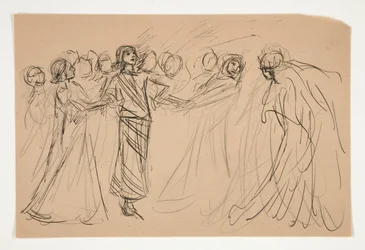 Galahad and the Captive Virtues, The Quest of the Holy Grail (ボストン公立図書館のための 15 枚の絵画のシリーズ、1901 年に完成) のための研究