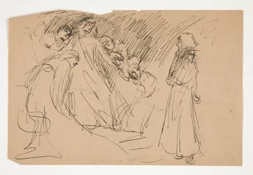 Galahad and the Captive Virtues, The Quest of the Holy Grail (ボストン公立図書館のための 15 枚の絵画のシリーズ、1901 年に完成) のための研究