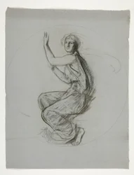 ペンシルベニア州ハリスバーグの州議会議事堂の壁画のメダリオン スタディ、1902～1911 年（ジョン シンガー サージェントによって完成）