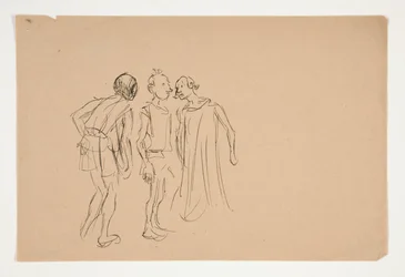 3 人の男性のスケッチ (1937.1072 の習作?)、『ベニスの商人』より
