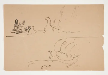 聖杯の探求のための習作 (ボストン公立図書館のための 15 枚の絵画のシリーズ、1901 年に完成)