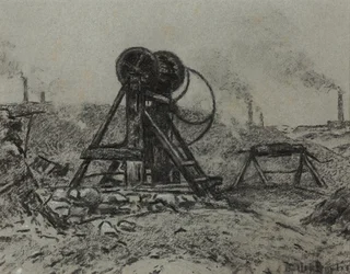 Winding Gear (紙に木炭)