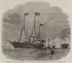 アリス王女とルイ王子のヘッセ王子の結婚、ビクトリアとアルバートのオズボーンからの王妃の出発