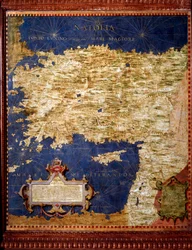 数学者・宇宙飛行士・イタリア人建築家のエグナツィオ・ダンティ（1536-1586）が作成したアナトリア地図。1567年頃フィレンツェ、ヴェッキオ宮殿、マッパモンドの部屋（Sala del Mappamondo
