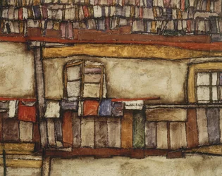 板屋根の家（油彩・キャンバス）