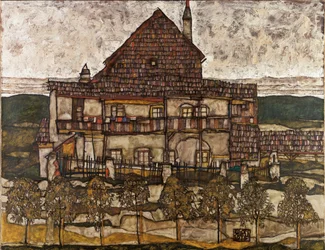 シングル屋根の家 (旧家 II) - シーレ、エゴン (1890-1918) - 1911 - キャンバスに油彩 - 110x140 - レオポルド美術館、ウィーン