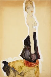 スペインのスカートとひざまずく女の子。スペインのスカートとひざまずく少女、1911