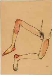裸の男性の腹部、1910 年。