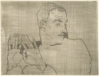 アーサーレスラーの肖像、1914年（ドライポイント）