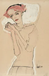 女性の肖像、1910年（カラーリトグラフ）