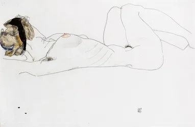 横たわる女性裸像、1912年