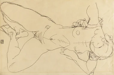 リクライニング女性ヌード、1914