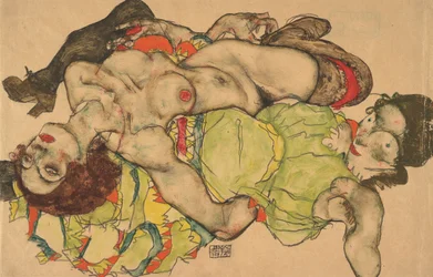 絡み合う二人の少女1915