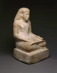 ネビリーの息子、アマンホテプのスクライブ像、紀元前1426〜1400年（石灰岩）（200925を参照）
