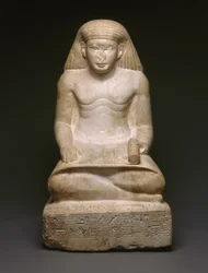 ネビリーの息子、アマンホテプのスクライブ像、紀元前1426〜1400年（石灰岩）（200932を参照）