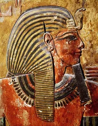 セティの墓からのセティI世の頭（r.1294-1279 BC）（壁画）