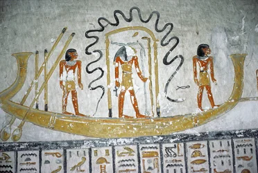 夜の舟のラー、ラムセス6世の墓より、新王国時代、紀元前1145-1137年頃