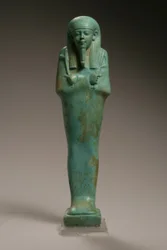 Hekaemsaf、艦隊の提督、アマシスの治世、紀元前570-526年（ファイエンス）のウシャブティ図（リバースについては270355を参照）