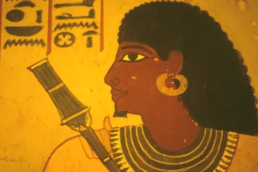 古代エジプト、壁画／壁画／フレスコ画、セヌフェルの墓、テーベ／ルクソール、笏を持つセヌフェル、テーベ市長、アメノフィス2世の監督官