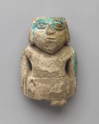 立っている人の彫像 王朝時代前期、紀元前3000～2675年頃（ファイアンス