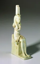 イシスとホルスの魔除け、紀元前305-30年（ファイエンス）